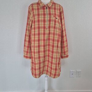 Toad&Co Long Sleeve Women's Size L Quarter Zip Dress Plaid